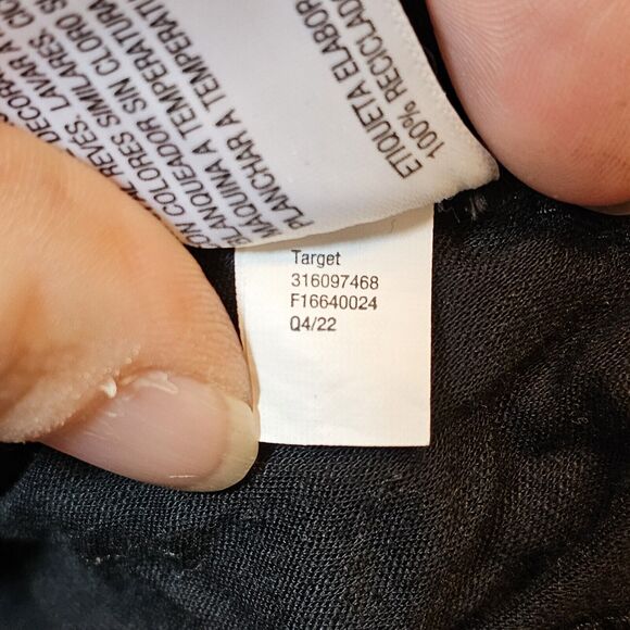 Knox Rose Womens Black Dress White Floral Embroidery Pockets Ruffle Size Large - Picture 7 of 10